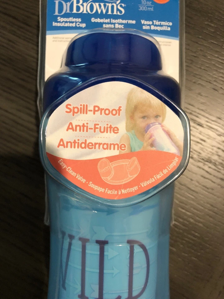 Dr Brown's BPA Free 2 Pack 10 Oz 300ml  Spoutless Insulated Cup Boy Blue Green  - Изображение 4 из 4