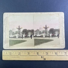 Capitol Building Fountain Washington D.C. Stereoview Antique c1880 Y12915