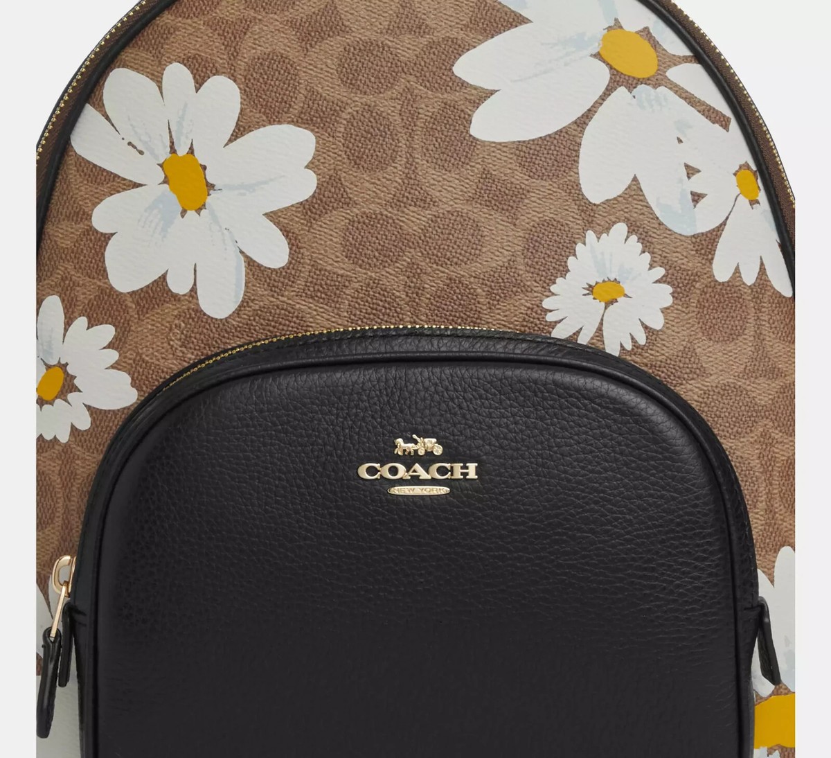 Coach Court Tan Floral Print Signature Coated Canvas