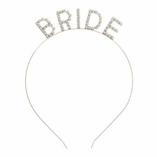 Rhinestone Bride Headband Bridal Shower Bachelorette Party Headbands Silver 