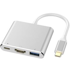 3-in-1 USB-C 3.0 Hub with HDMI 4K, Card Reader, PD Charger for MacBook