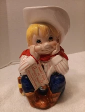 Vtg Cowboy Musical Bank Music Box Ron Gordon Designs Japan 'Home On The Range'