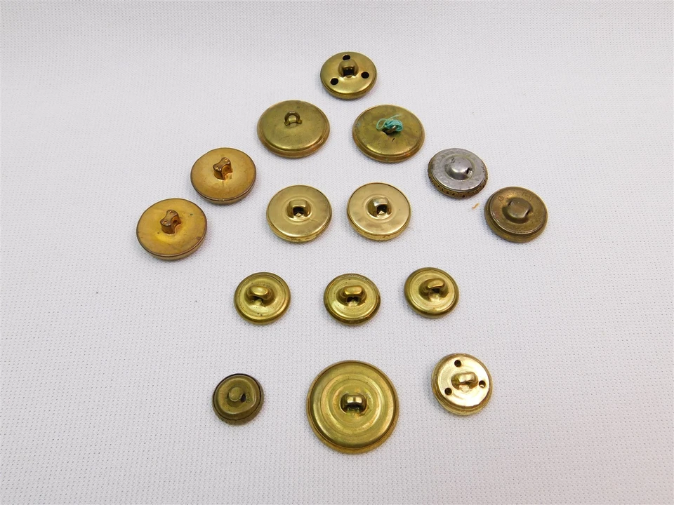 15 Antique Gold Tone Metal Design Shank Buttons Up To 7/8" 5 Pair 5 Singles Vtg - Image 3 of 4