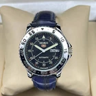 vintage Refurbished seiko 5 automatic Blue dial stainless steel men's watch 38mm