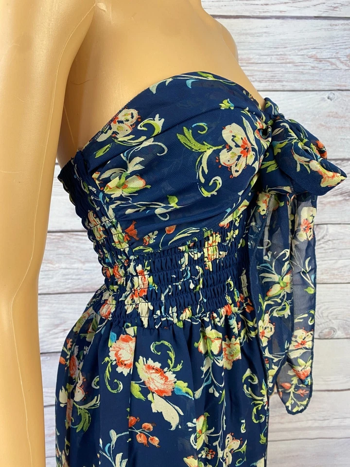 Fire Los Angeles Womens Jrs Blue Floral Sleeveless Cropped Romper Size Small N12 Foto 4 de 4