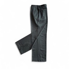 VTG 90s Yves Saint Laurent Rive Gauche dark olive wool silk trousers 52 IT 37x32