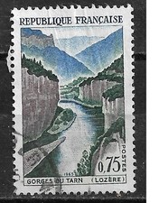 Timbre YT 1438 Gorges du Tarn Lozère 1964 Oblitéré