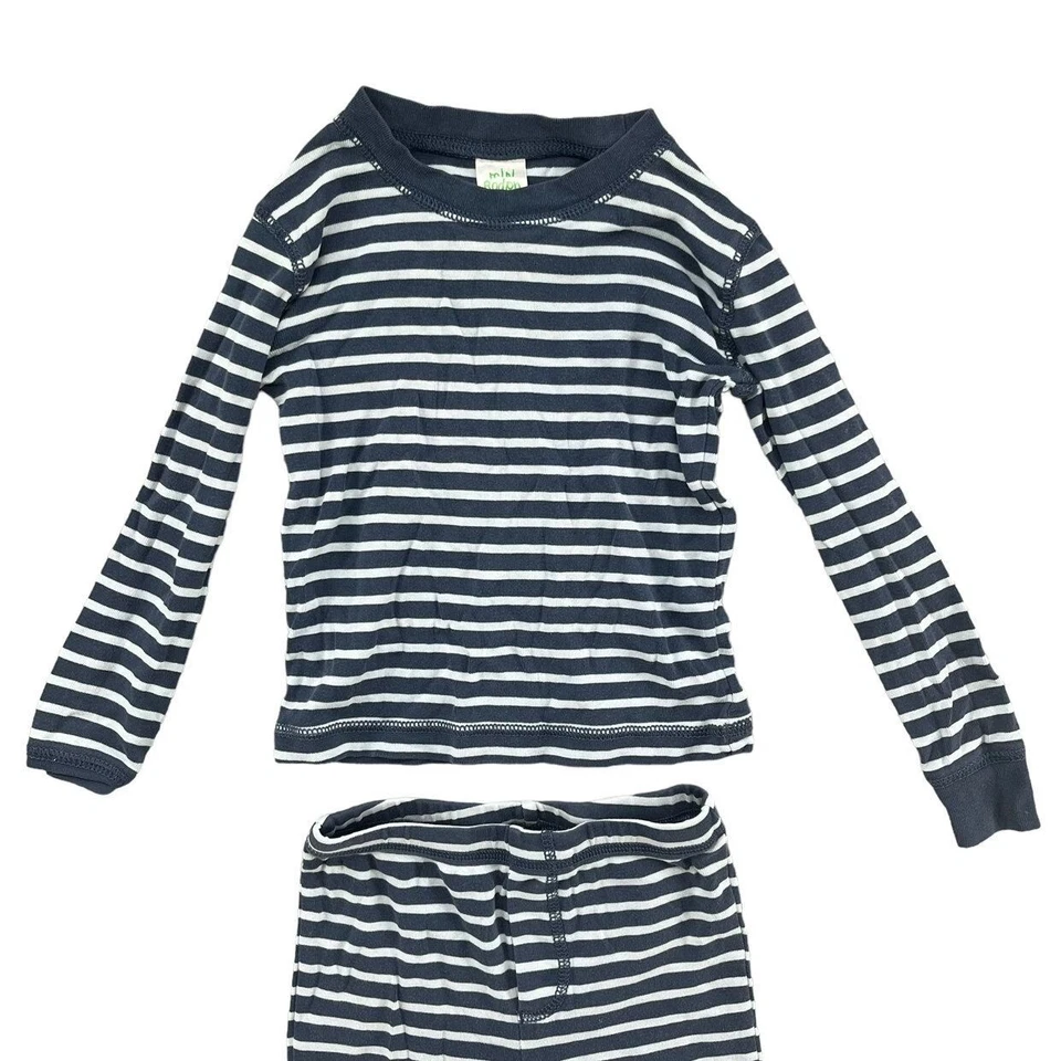 Vtg Mini Boden Pajama Set Boys Blue White Striped 2 Piece Long Sleeve Size 5Y - Image 3 of 4