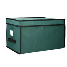 Ornament Storage Box - Flip Top Organizer Cube With 24 Individual Compartment...