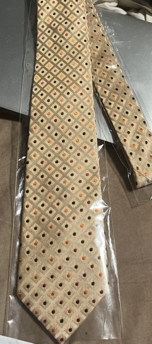 Emilio Ponti Roma Handmade Silk Tie Champagne Color Luxury Old Money Feel. 3.85”