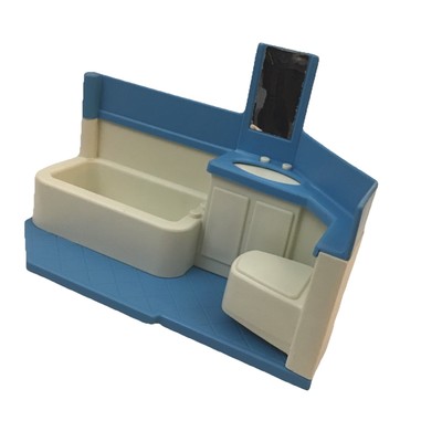 Little Tikes Blue Roof Dollhouse Bathroom Tub Sink Replacement Parts Vintage Toy