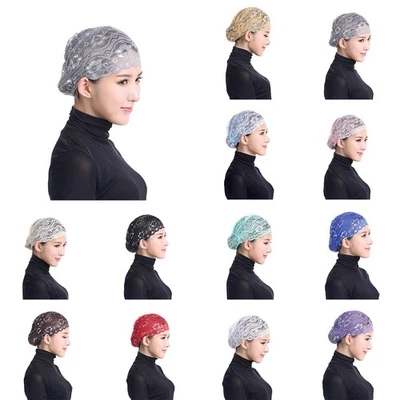 Chapeau mode pour femme chapeau brillant femme hijab sous foulard femme musulman - Photo 1/4