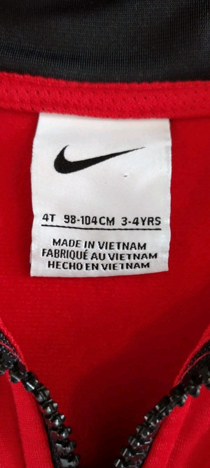 SACAI X NIKE 2 Nike Ragazzo Taglia 4T XS Track Suit Giacca Logo Jogger Fondo Rosso Nero Blu Teal