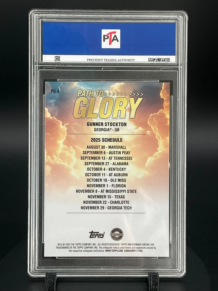 2025 Bowman Chrome U Gunner Stockton ПУТЬ К СЛАВЕ ЗЕЛЕНЫЙ /99 ДРАГОЦЕННЫХ КАМНЕЙ КАК НОВЫЙ PTA 10 🔥 - Изображение 2 из 2