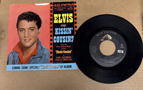 45 rpm Vintage 7” Vinyl Single Record Jukebox Elvis Presley Kissin’ Cousins