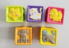 Set of 5 Unbranded Silicone Soft Baby Blocks