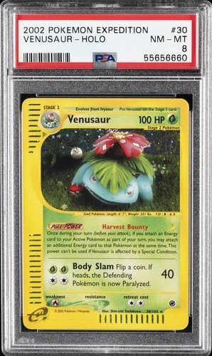 2002 POKEMON EXPEDITION #30 VENUSAUR-HOLO PSA 8