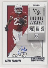 2018 Panini Contenders Rookie Ticket Auto Chase Edmonds #180 Auto 09hd
