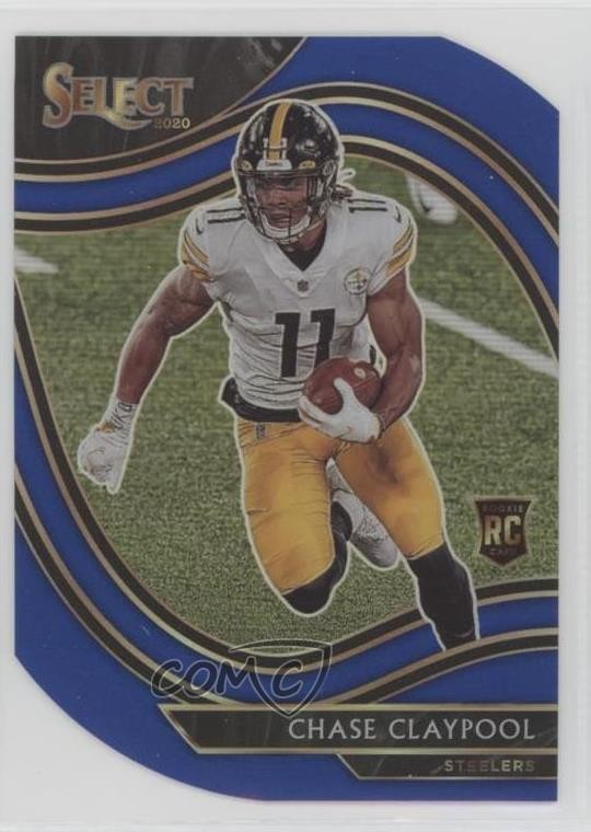 2020 Panini Select Field Level Blue Prizm Die-Cut Chase Claypool #370 0z9d
