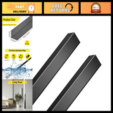 2PCS Black Aluminum Corner Protector Trim Molding 1.6"x48" L-Shaped Edge Guards