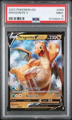2022 POKEMON GO #049 DRAGONITE V PSA 9