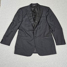 Saks Fifth Avenue Ermenegildo Zegna Wool Tuxedo Jacket Black 44L Peak Lapel