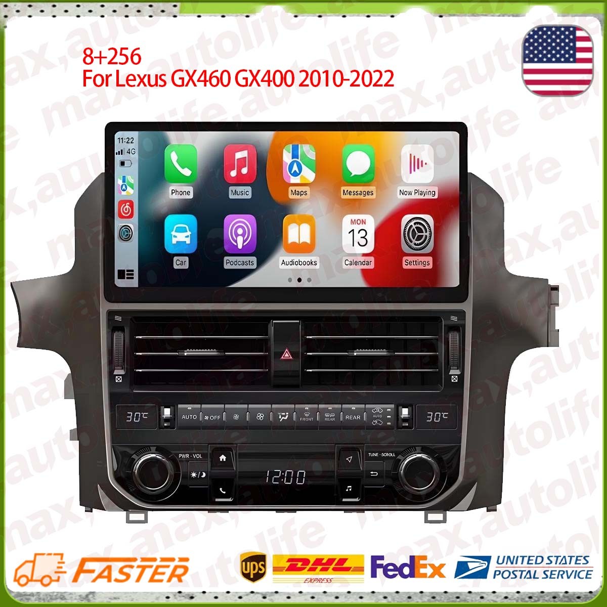 8+256 For Lexus GX460 GX400 2010-2022 Android Car Stereo Radio GPS Navi Carplay