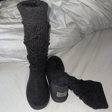 UGG Australia Lattice Knit Cardy Tall Genuine Sheepskin Women's Size 9