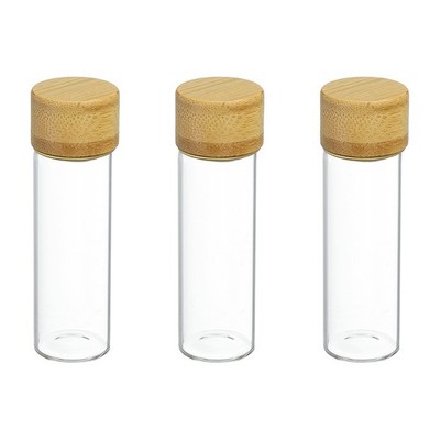 3Pcs Mini Glass Bottles with Lids 15ml Small Clear Glass Jars