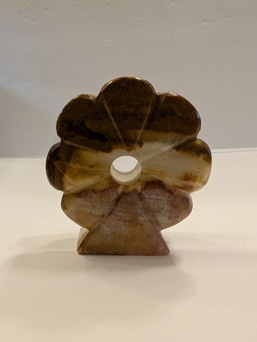 VTG Onyx Flower Shaped Napkin Letter Holder 4.5"x 3.75" - Picture 15 of 15