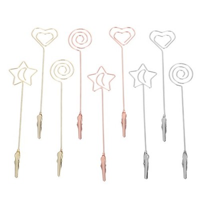 9Pcs Reusable Metal Picture Card Holders Sturdy Label Clips for Table Display