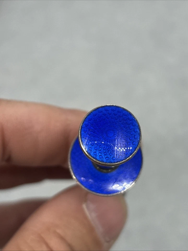 Vintage Silver Plate & Guilloche Enamel Mechanical Ice Sugar Tongs Rare 4.25” L - Image 4 of 4