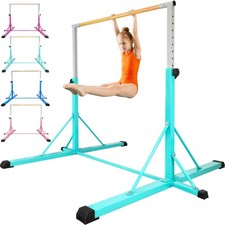 Gymnastics Bar for Kids Ages 3-15, 35" to 60" Adjustable Height, 4FT Wide Bas...