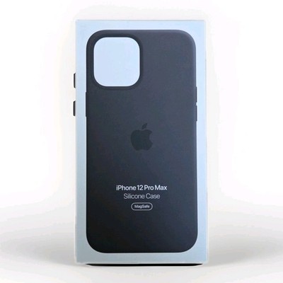 Genuine / Official Apple iPhone 12 Pro Max Silicone MagSafe Case - Black - New