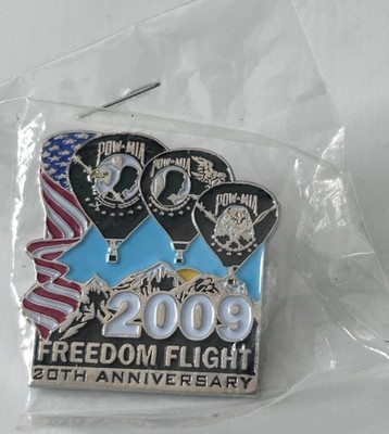 2009 Freedom Flight 20th Anniversary POW-MIA Lapel Pin Hot Air Balloon