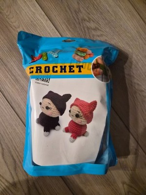 Cat Crochet Kit 2 Pack for Beginners DIY Set with Video Tutorial
