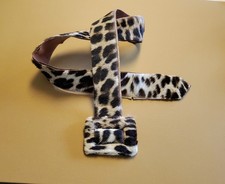 VTG Saks 5th Fifth Ave Leopard Print Real Calf Fur Belt 34"x2" c1960-70s