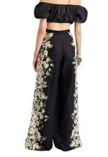 Zimmermann Coaster Trouser Size 1 AU 10 US 6 BNWT Linen Wide Leg Navy Floral