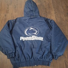 Vintage 90s Logo Athletic Penn State Nittany Lions Hooded Navy Jacket Mens 2XL