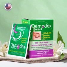 Ovante Demodex Control Therapeutic Towelettes 14ct Blepharitis Itchy Eyelids