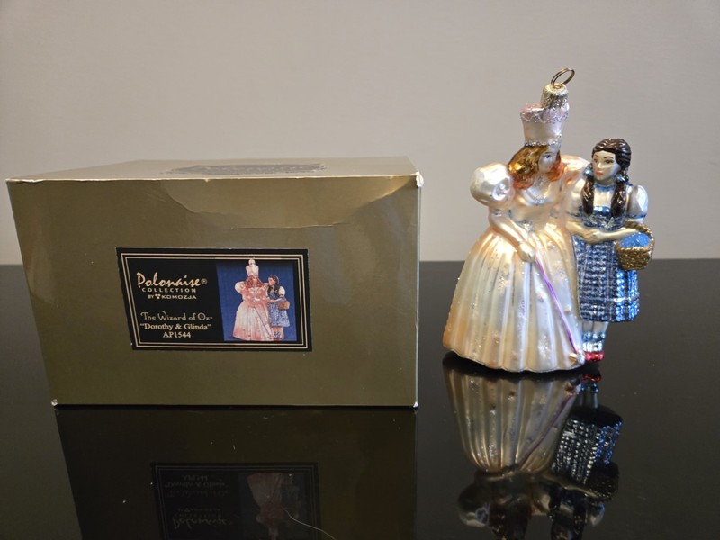 Polonaise Wizard Of Oz glass ornament by Kurt Adler Dorothy & Glinda AP1544