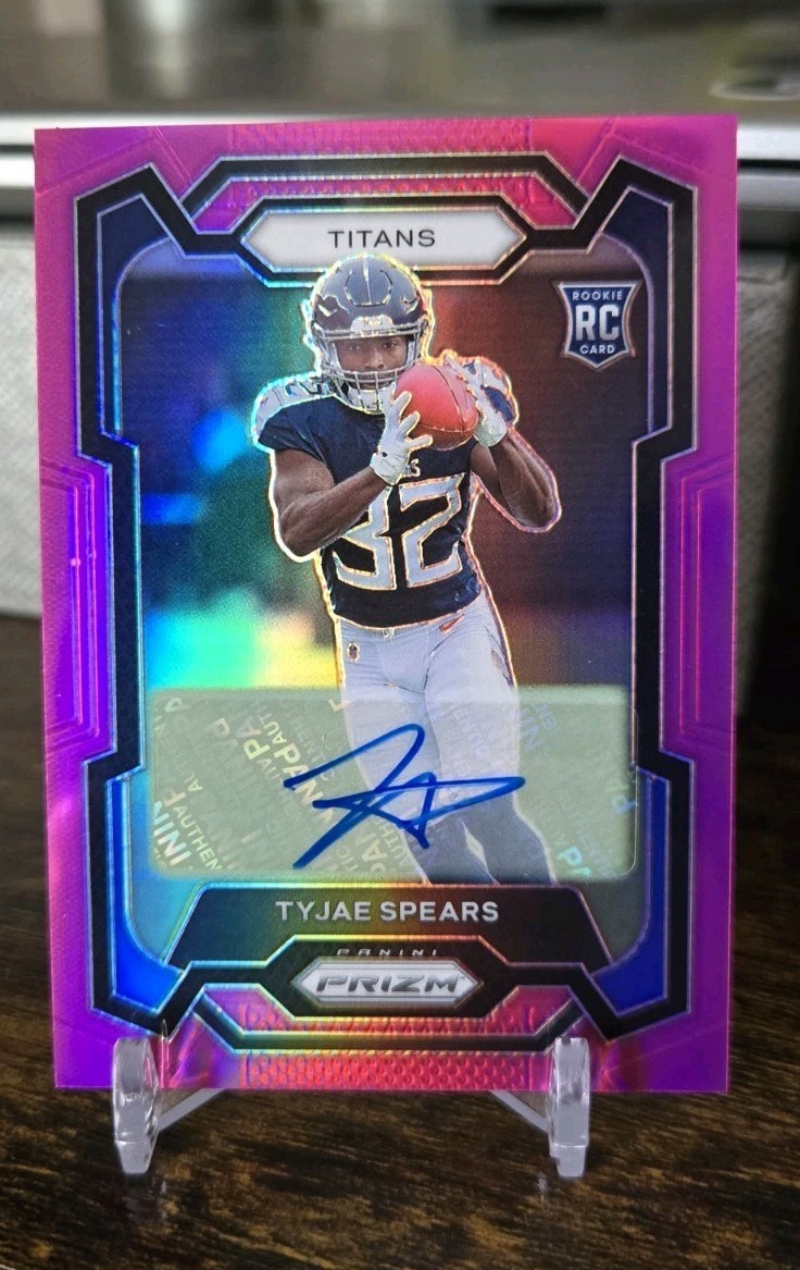 2023 Panini Prizm - Rookies Tyjae Spears #396 Pink Prizm Autographs  (RC)
