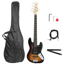 Glarry Gjazz Electric 5 String Bass Guitar School Band Student With Bag