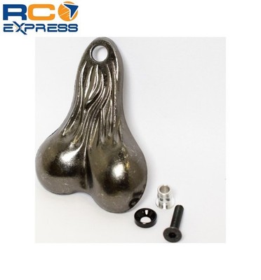 Hot Racing Metal Dangler Balls Truck Nuts Black Chrome ACC6901