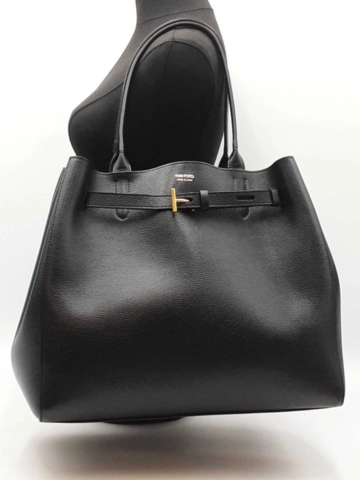 Bolso de Mano Tom Ford Audrey Cuero Grano Negro Fw0425irxdu Foto 3 de 4