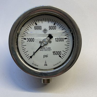 #ad McDaniels Controls 4” Dial Liquid Filled Pressure Gauge 0 15000 PSI EQ Bottom $74.99