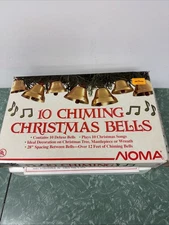 Vintage Noma 10 Chiming Christmas Bells - Plays 10 Christmas Songs Tested