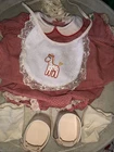 Original VTG Cabbage Patch Kid Outfit- Shoes-Socks-Dress-Bloomers-Hair Ribbons+