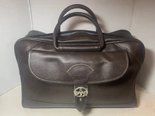 Vintage American Tourister Brown Vinyl Carry On Duffle Luggage Storage Bag