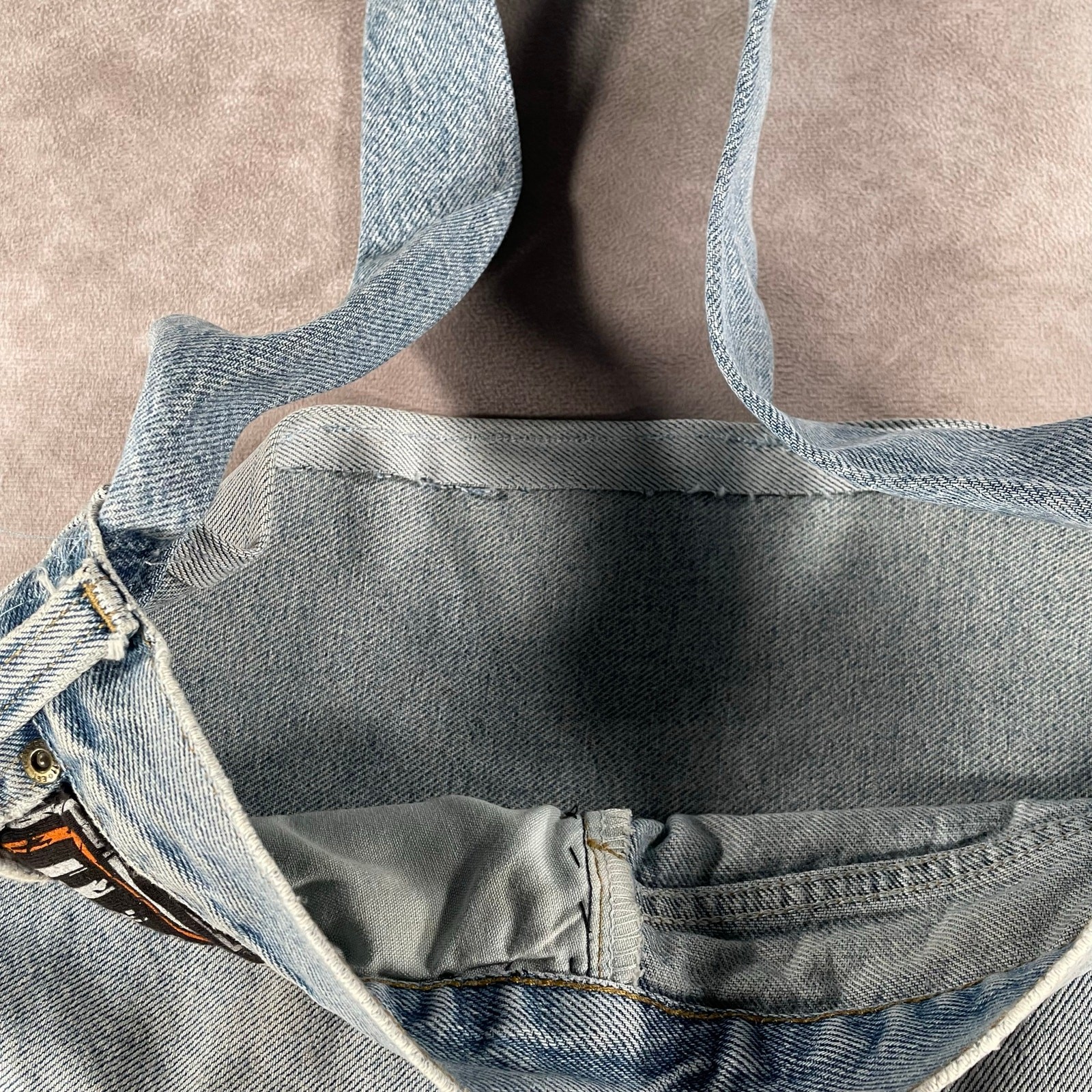 Vintage Reworked Harley Denim Bag thumbnail 8